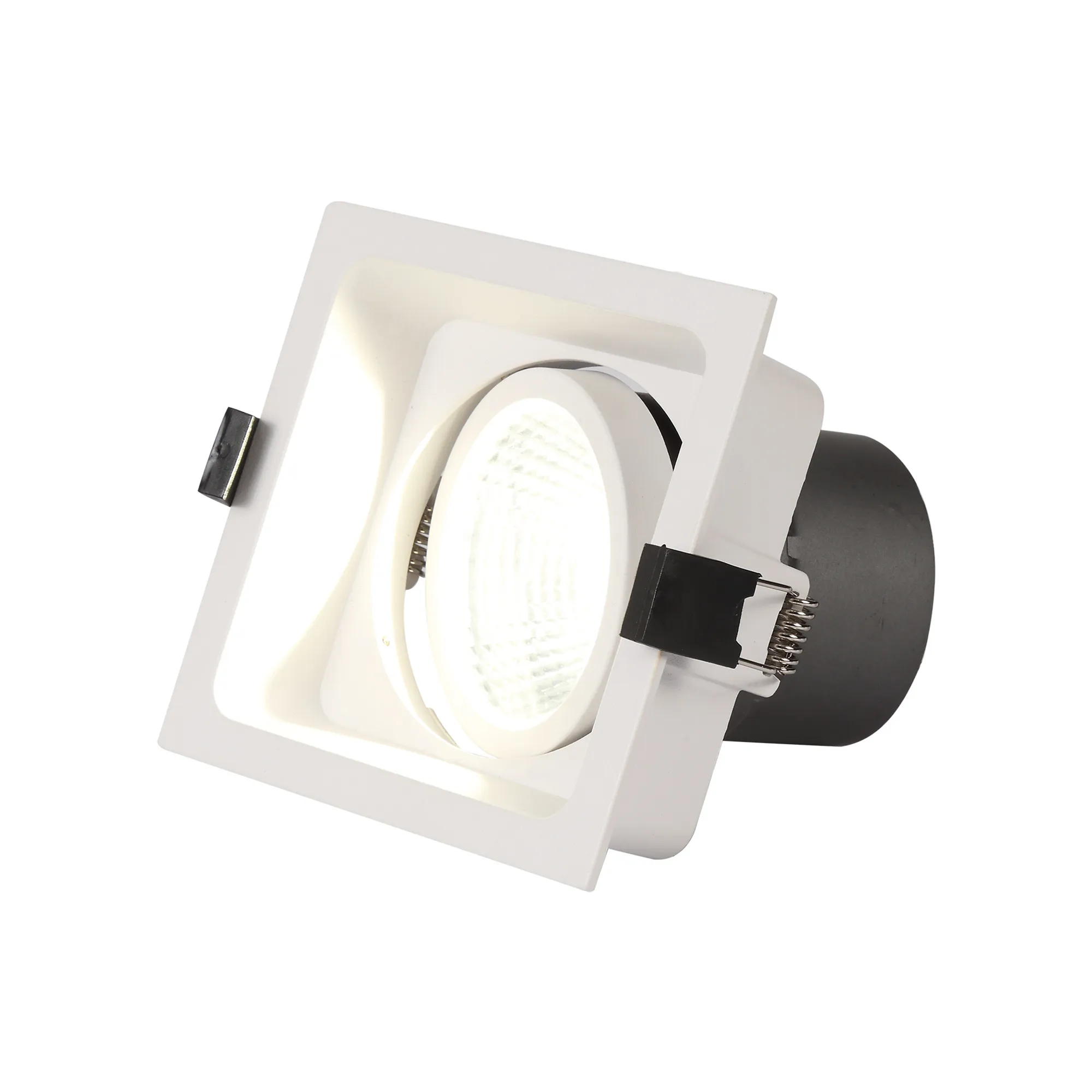 DM201396  Bodar SQ A 20, 20W Adj. LED Deep Square recessed Downlight Matt White 1480lm 25° 2700K IP20